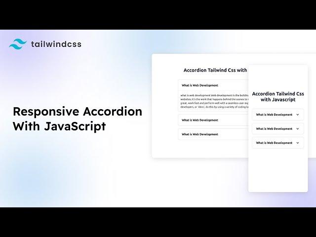 How To Make Responsive Accordion With JavaScript - Tailwind CSS