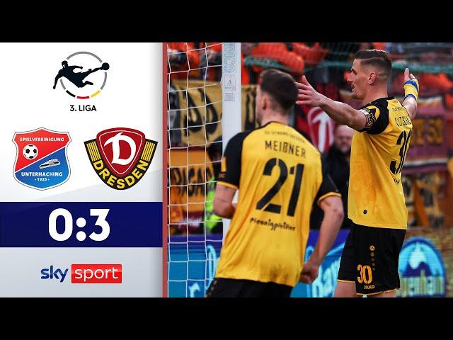 Auswärtssieg sichert Platz 1! | SpVgg Unterhaching - Dynamo Dresden | Highlights - 3. Liga 2024/25