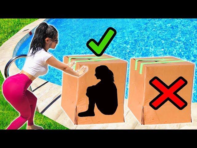 DONT Push The WRONG MYSTERY BOX Into The Pool (YOU DECIDE)