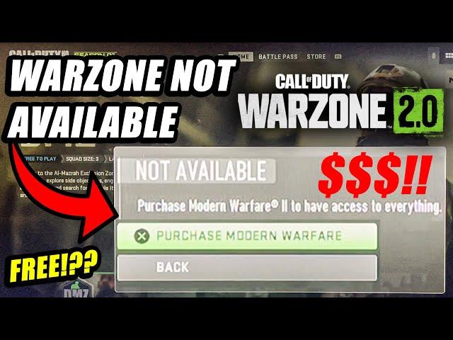 WARZONE 2 BROKEN | WARZONE 2.0 NOT AVAILABLE UNLESS YOU BUY MODERN WARFARE 2 GLITCH