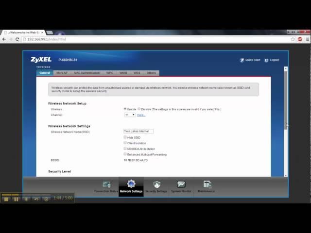 ZyXel Wireless Settings Tutorial