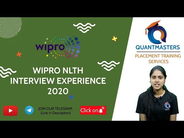 WIPRO NLTH | How to get placed in Wipro? | Wipro NLTH interview experience 2020