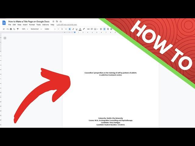 How to Make a Title Page on Google Docs