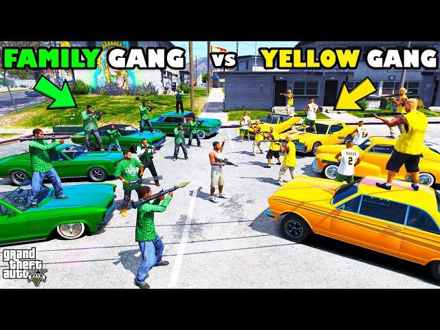 Franklin Family Gang VS Yellow Gang In GTA 5 | SHINCHAN and CHOP