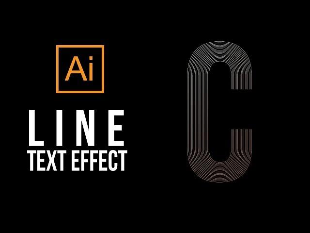 How to create line text effect | adobe illustrator