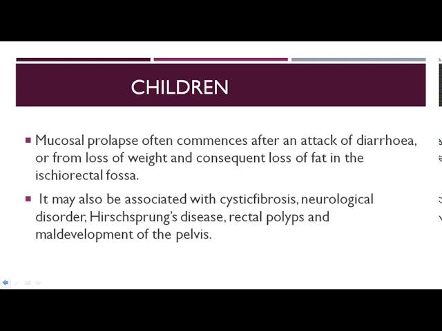 A Class On RECTAL PROLAPSE By Dr Mounika Chowdary Dept Of General Surgery