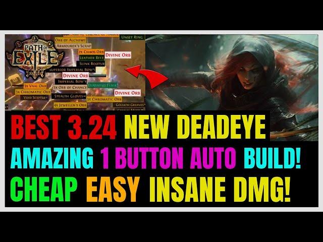 NEW S-Tier Deadeye 1 Button SUPER FARMING Build For POE 3.24 Necropolis League!