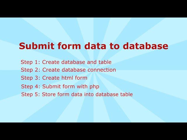 Submit form in PHP and store data into MySQL database