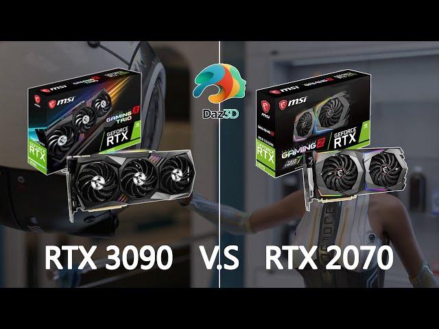 Daz 3D IRay GPU Render Speed Test RTX 3090 VS RTX 2070