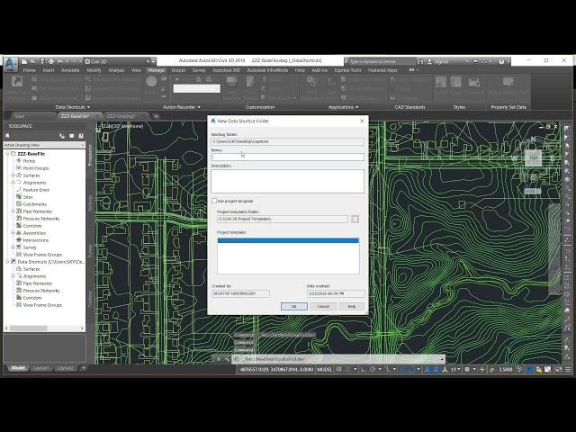 AutoCAD Civil 3D - Setting up Data Shortcuts