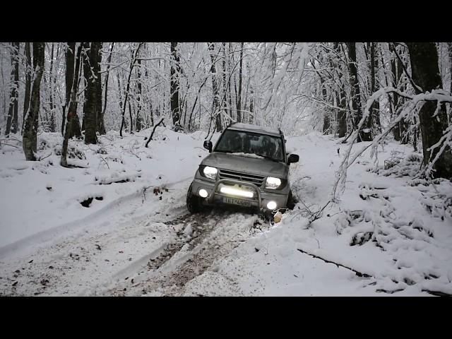 Mitsubishi pajero pinin Snowy forest