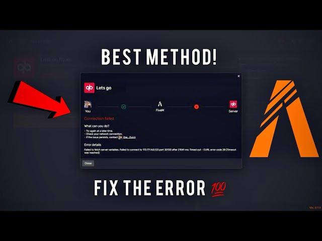 How to Fix FiveM Failed to Connect to Server After 3 Attempts (connection failed) Fix 100%