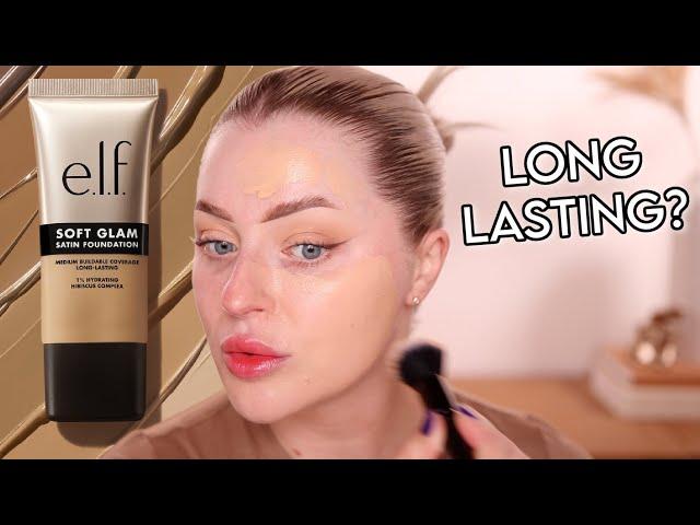 NEW ELF SOFT GLAM SATIN FOUNDATION DEMO + WEAR TEST