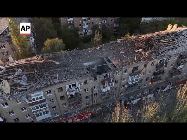 Residential buildings heavily damaged after deadly Russian airstrike in Kramatorsk