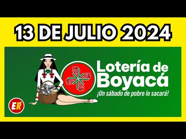 Resultados LOTERIA DE BOYACA Hoy 13 de julio de 2024