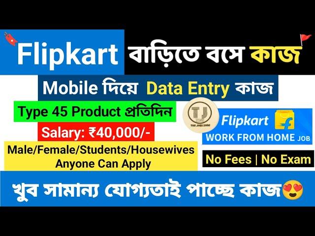 Flipkart Data Entry Jobs From Home | Earn Money From Home for Students | Online Jobs at Home