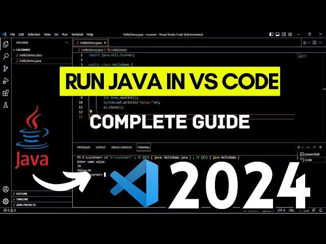 Create & Run Java Program in Visual Studio Code [2024] | VS Code Java | Java Extensions in VS Code