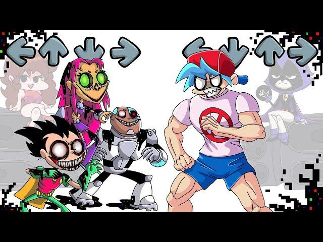 GLITCH EPIDEMIC: Boyfriend Saves Corrupted Teen Titans Go! | Friday Night Funkin' Animation