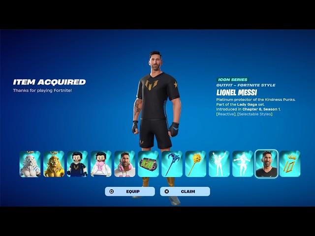 *NEW* Lionel Messi Skin Bundle in The Fortnite Item Shop (Full Showcase)