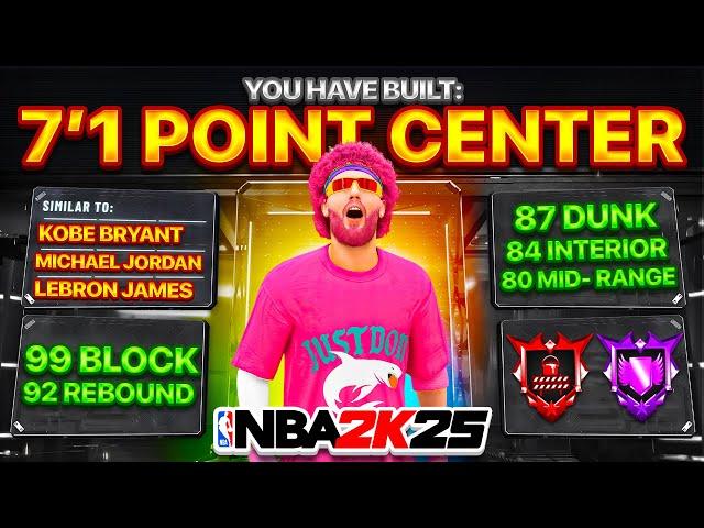 This 7’1 POINT CENTER has CRACKED NBA 2K25… DEMIGOD 7'1 ISO BUILD!