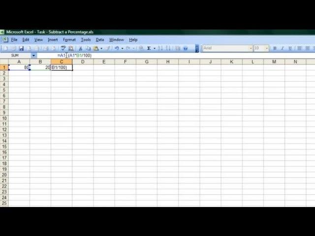 How to Subtract a Percentage in Microsoft Excel : Microsoft Word & Excel