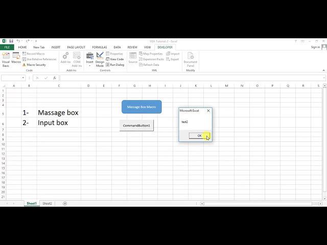 VBA Tutorial 2: Message Box and Input Box