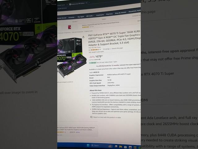 4070 ti super for $479 on Amazon