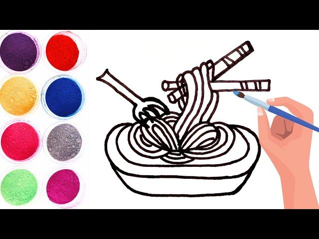 How to Draw and Colour Noodles for kids and Toddlers #noodles