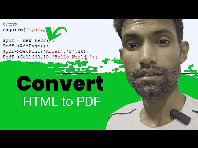 How to Convert HTML to PDF in PHP