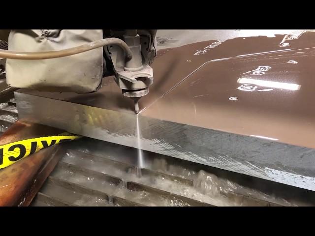 Water Jet Cutting through 3" inch thick Aluminum Metal 4' x 6'