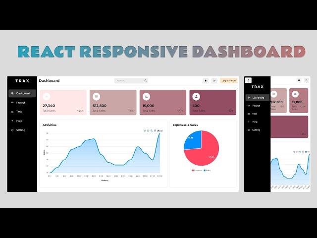 Build React Responsive Dashboard | Build a Dashboard in Reactjs | Create Responsive Website in React