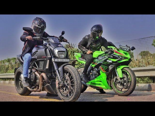 DUCATI DIAVEL VS ZX-6R | इसने तो खतम कर दिया सबको Airoplane Ka Engine hai Isme?