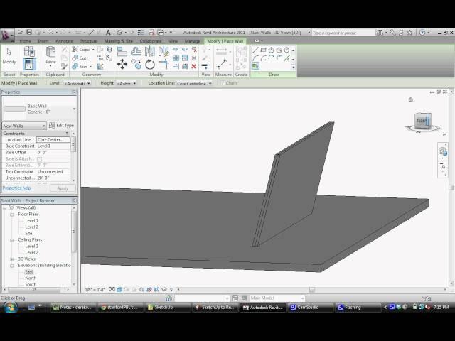 Creating Sloped Walls in Revit