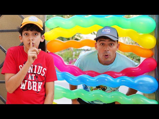 Jason and Alex play with balloons - Funny stories for kids