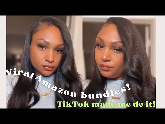 DIY Quick Weave using Viral Bundles from Amazon| UNSPONSORED Hair Review| Ghost Shopper Series Ep. 1