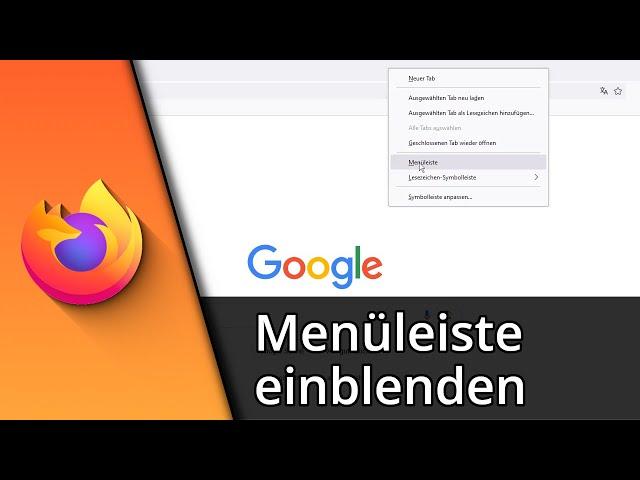 Firefox Menüleiste einblenden  Tutorial