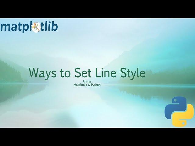 How To Set Line Style In Matplotlib