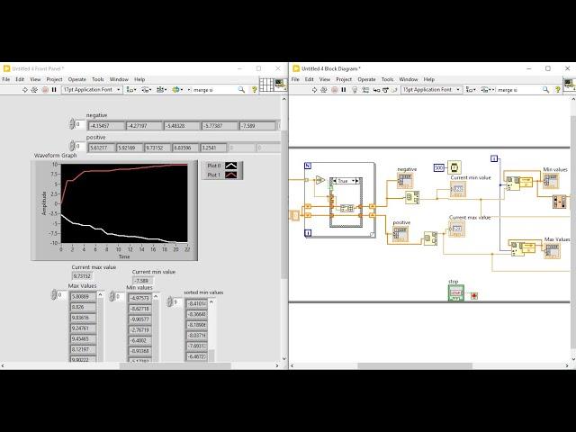 LabVIEW Array Exercise | Separate positive and negative values in an array