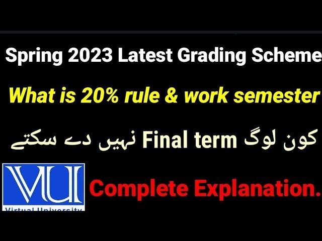 Good News | Fully explained VU spring 2023 midterm passing marks criteria | what us 20% rule in #vu