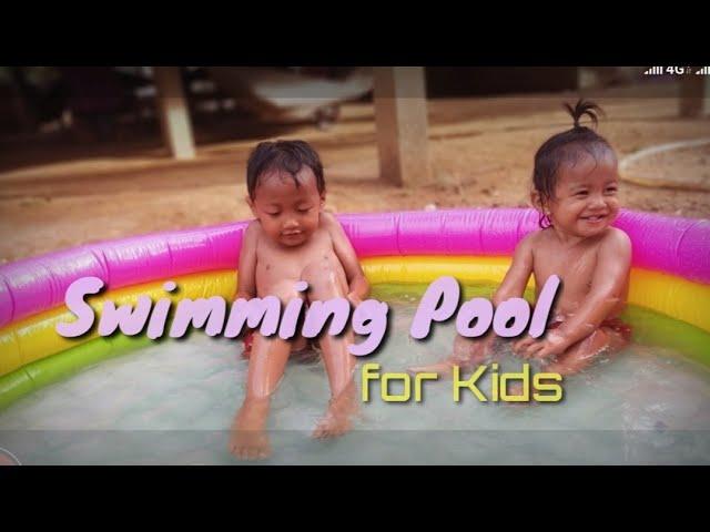 Swimming pool for kids| Sereymano&Sereymanith swimming the pool| Clever Zone