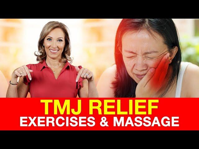 TMJ Relief EXERCISES & MASSAGE | Dr. Janine