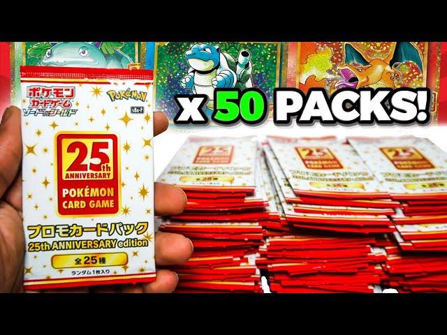 Opening 50 Pokemon 25th Anniversary Japanese Promo Packs!