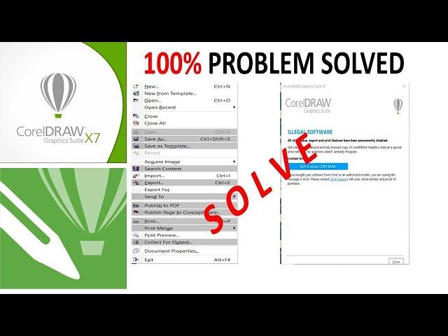 FIX Cant Save,Copy, Export in corel draw x7 problem solved. 100% Working