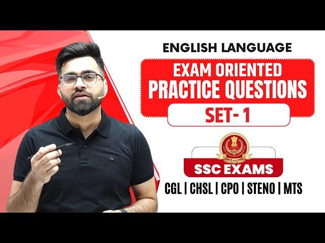 (Set-1) Exam Oriented Practice Questions | English For SSC CGL, CHSL, CPO, MTS | Tarun Grover