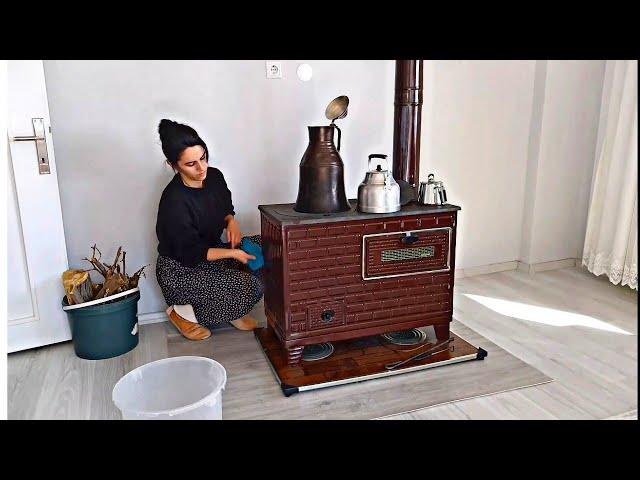 Minimalist Köy Evim ~ Evde Saç Kesimi ️ Cam Koltuk Buzdolabı Salon Temizliği ~ Silent Vlog