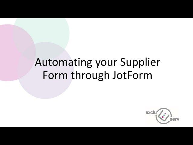 Supplier Form Webinar