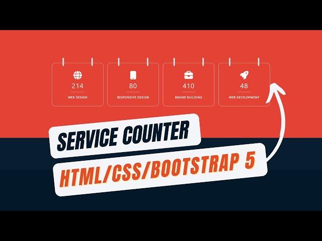 Create a Service Box With Counter using HTML, CSS and Bootstrap 5