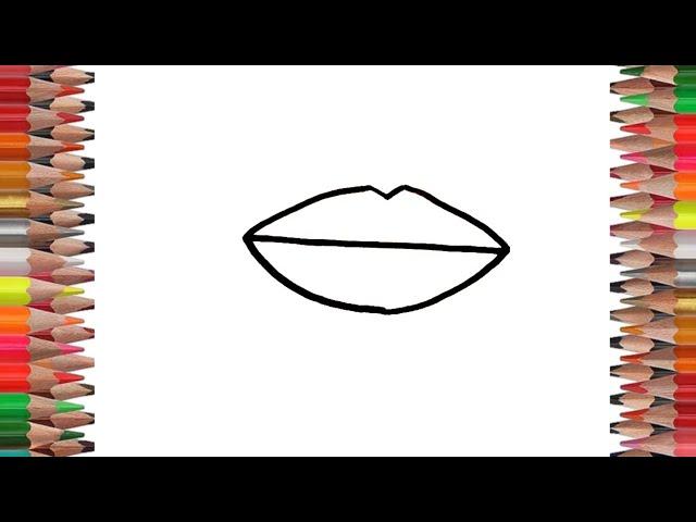 How to draw a cute lips || easy lips drawing for kids || step by step drawing for beginners