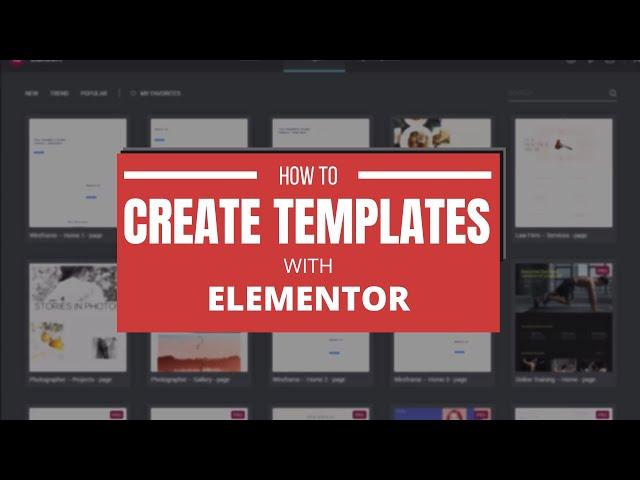 Saving, Exporting, and Importing Elementor Templates