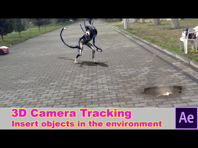 After Effects 3D Camera Tracking Tutorial. Insert 3d objects VFX in the environment.